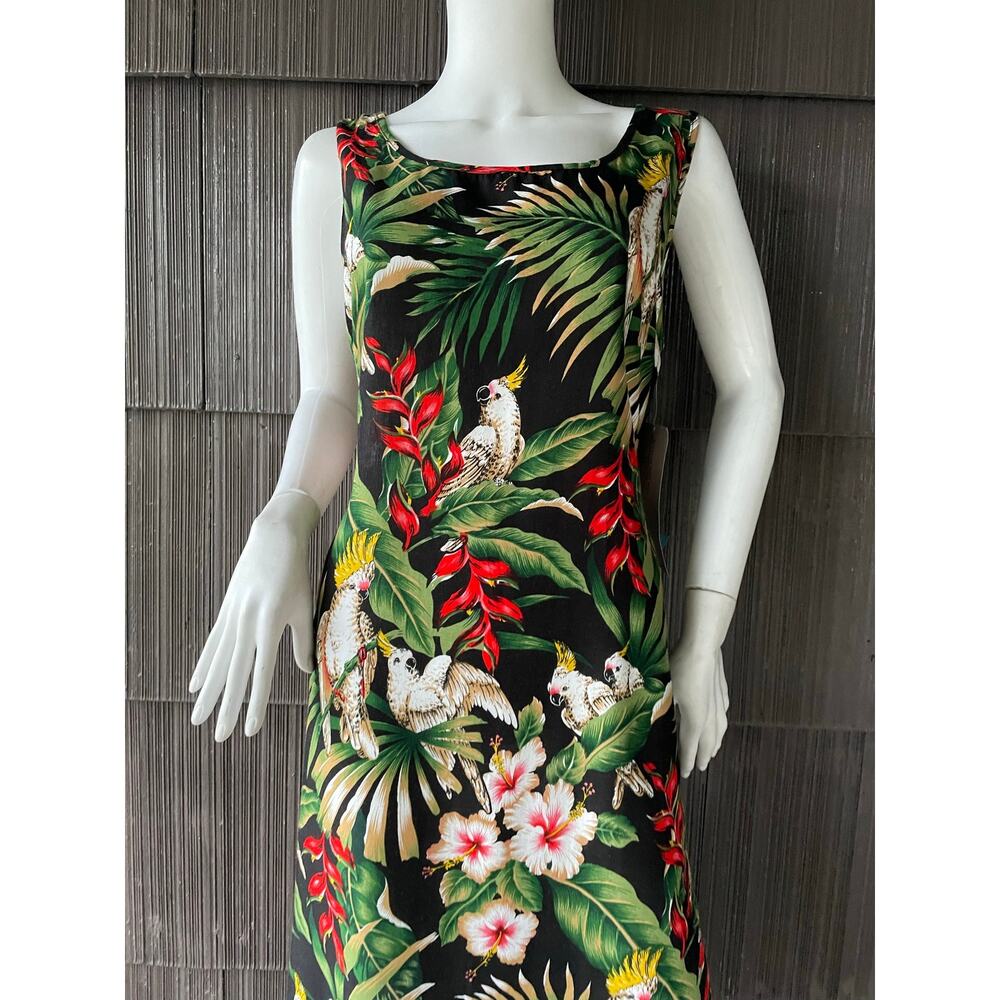 🔥NWT Jane Ashley Vibrant Cockatoo Hibiscus Tropical Hawaiian Resort Sundress S - Picture 5 of 13